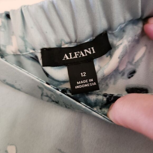 Alfani Printed Asymmetric A-Line Pull-On Elastic Waist Skirt Size 12 - Picture 5 of 7